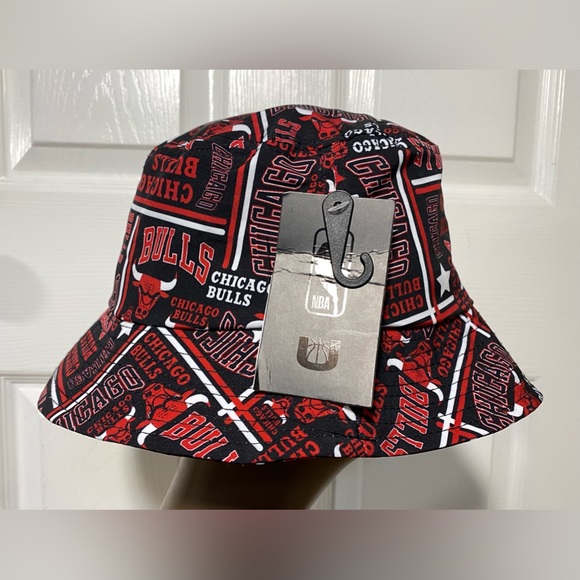 Chicago Bulls NBA Bucket Hat Classic Ultra Game Black / Red Retro ONE SIZE NEW - Picture 2 of 5